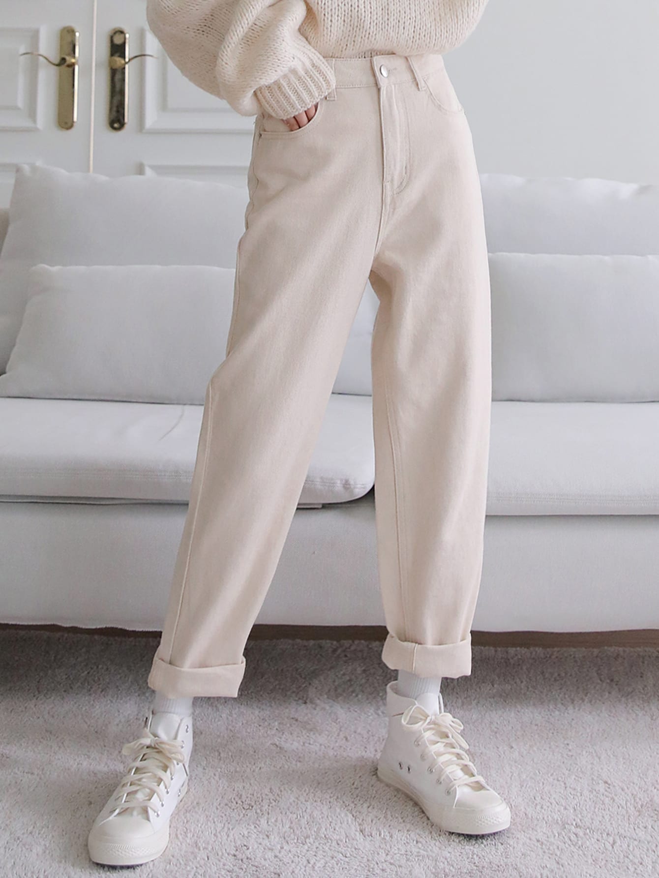 DAZY Jeans Rectos De Pierna Con Bolsillos Inclinados