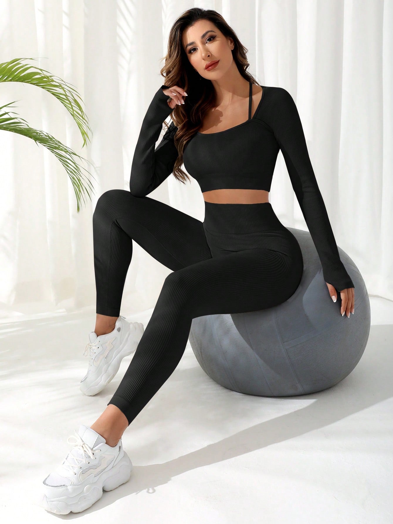 Yoga Basic Conjunto deportivo inconsútil con estiramiento alto