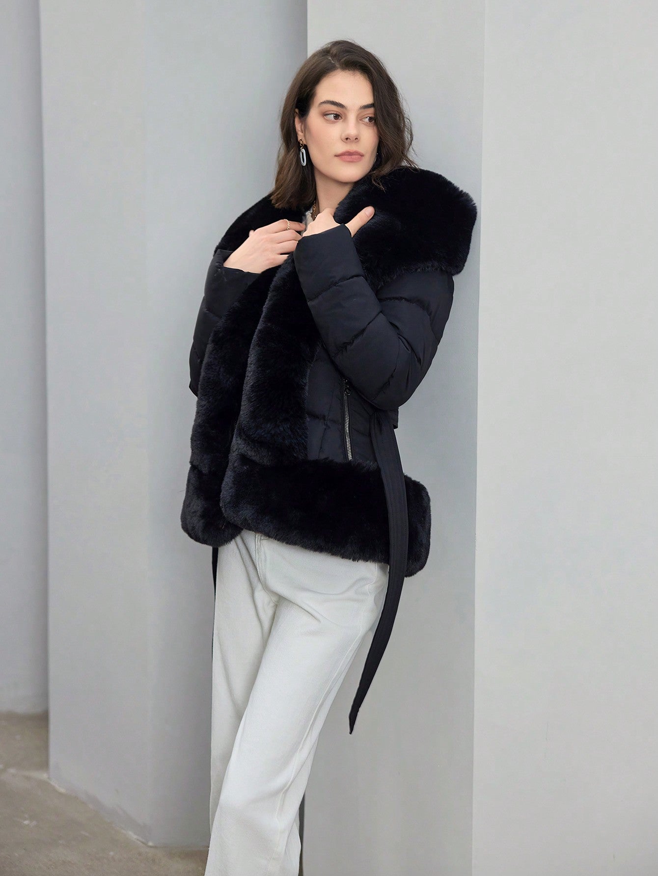 Anewsta Abrigo Acolchado De Mujer Con Cuello