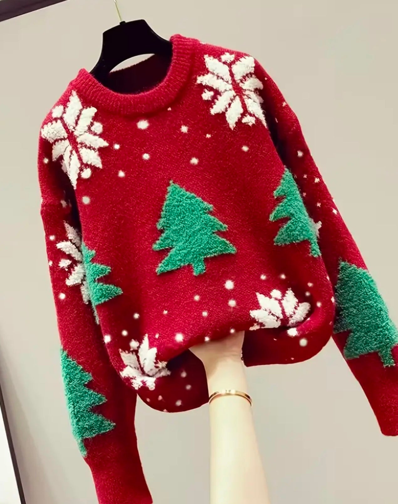 Suéter Elegante de Navidad para Mujer, Suéter Elegante de Navidad para Mujer 100% Poliéster