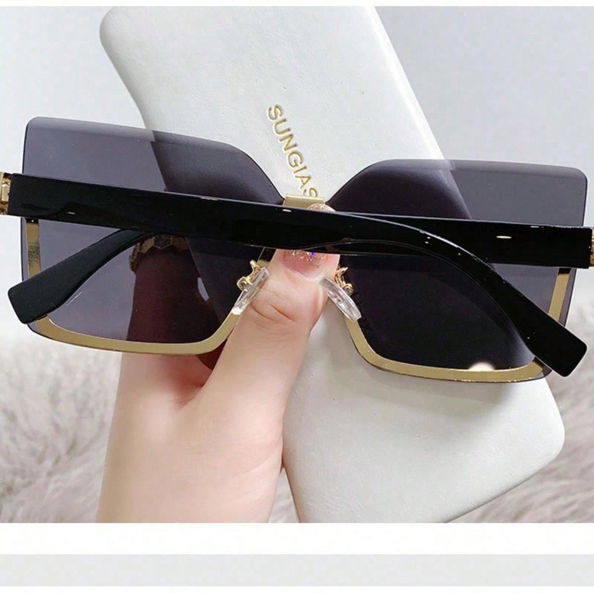 Gafas de sol femeninas de moda de corte de circonio en metal