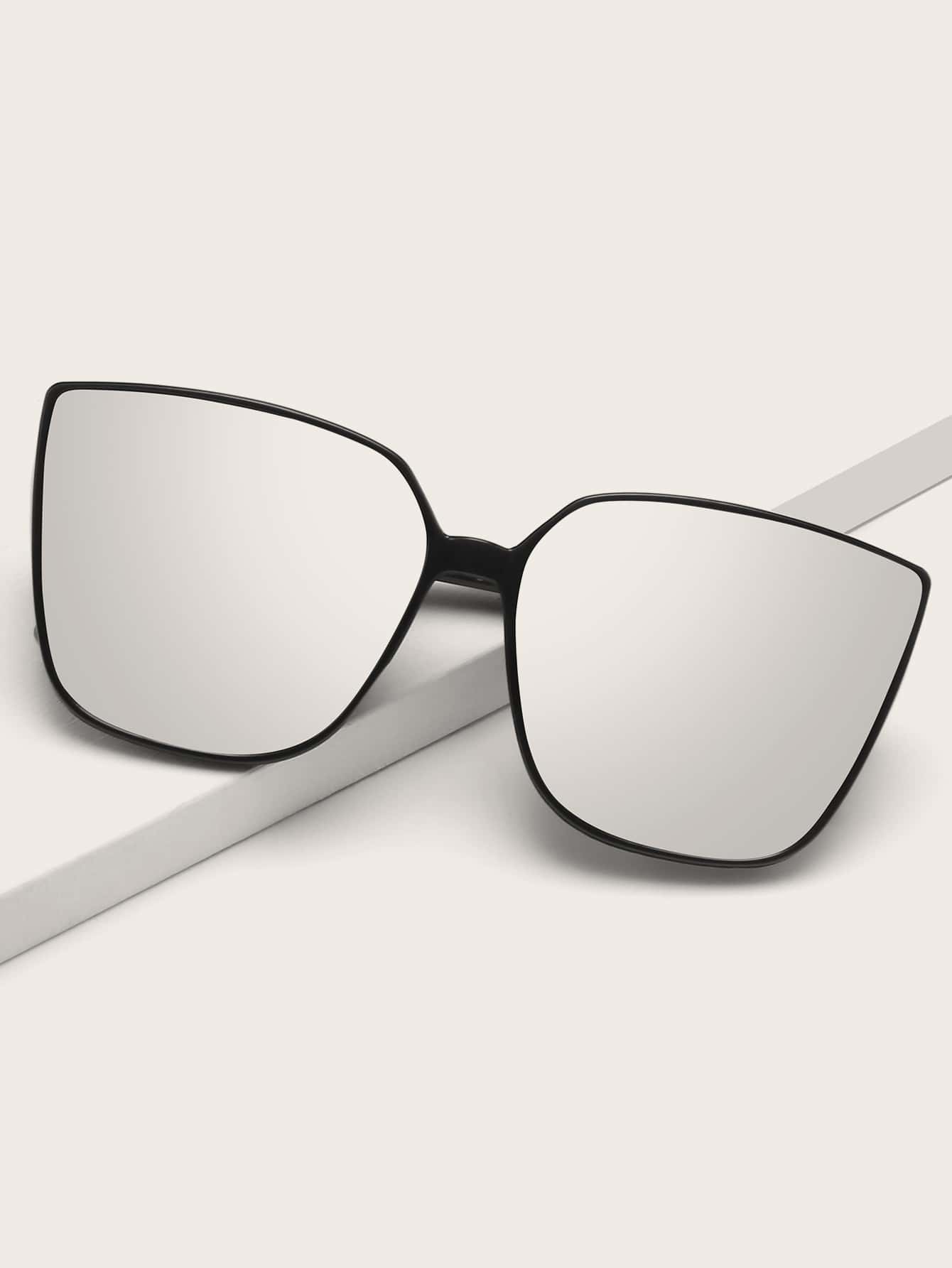 1 par de gafas de moda personalizadas con montura cuadrada de Pc para mujer