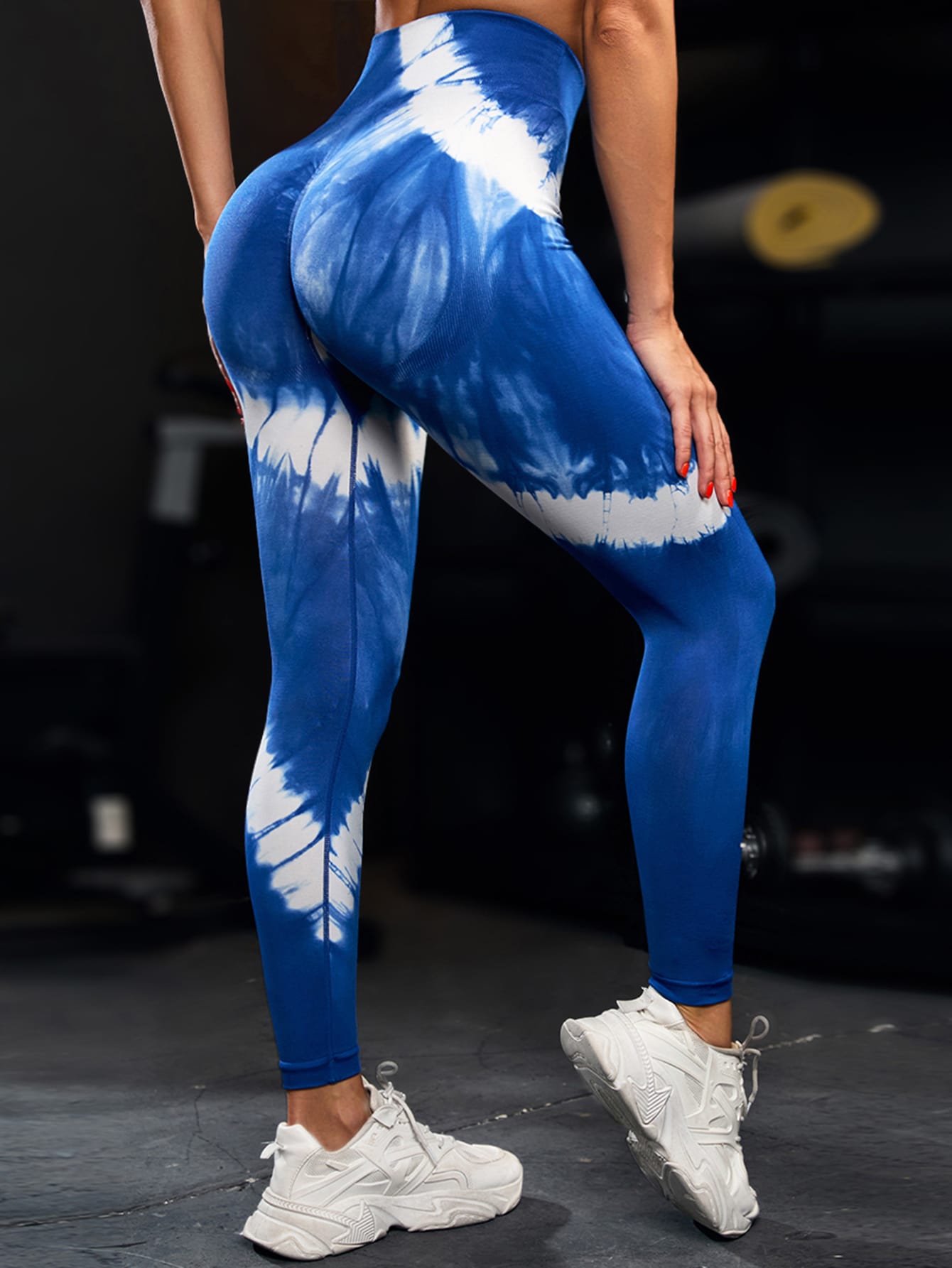 Leggings deportivos de tie dye de moldeador cadera control de barriga