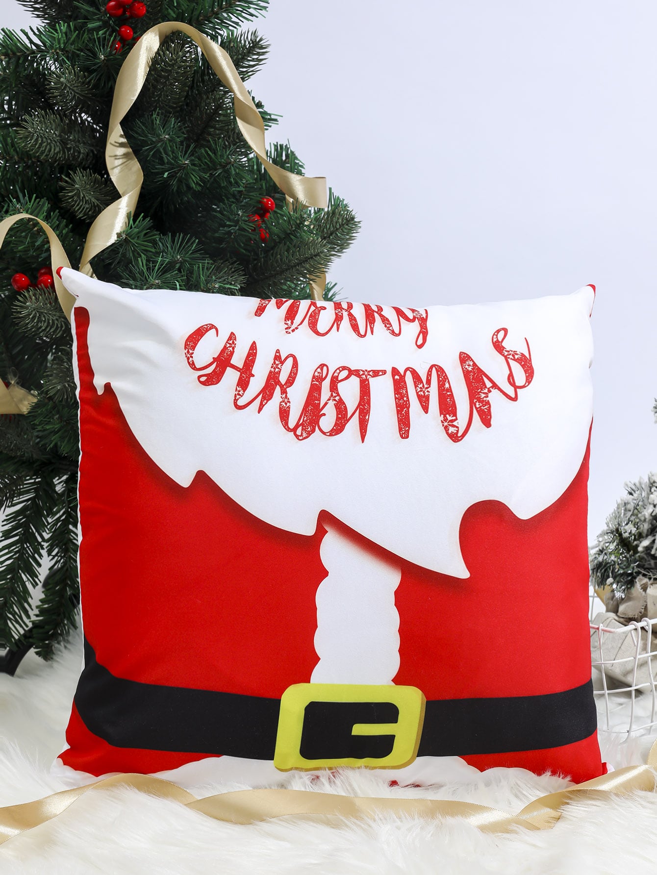 Funda de cojín sin relleno Navidad con estampado de slogan