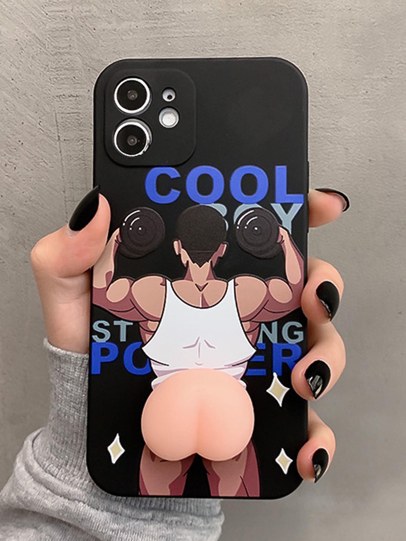 Funda de celular con patrón de levantamiento de pesas