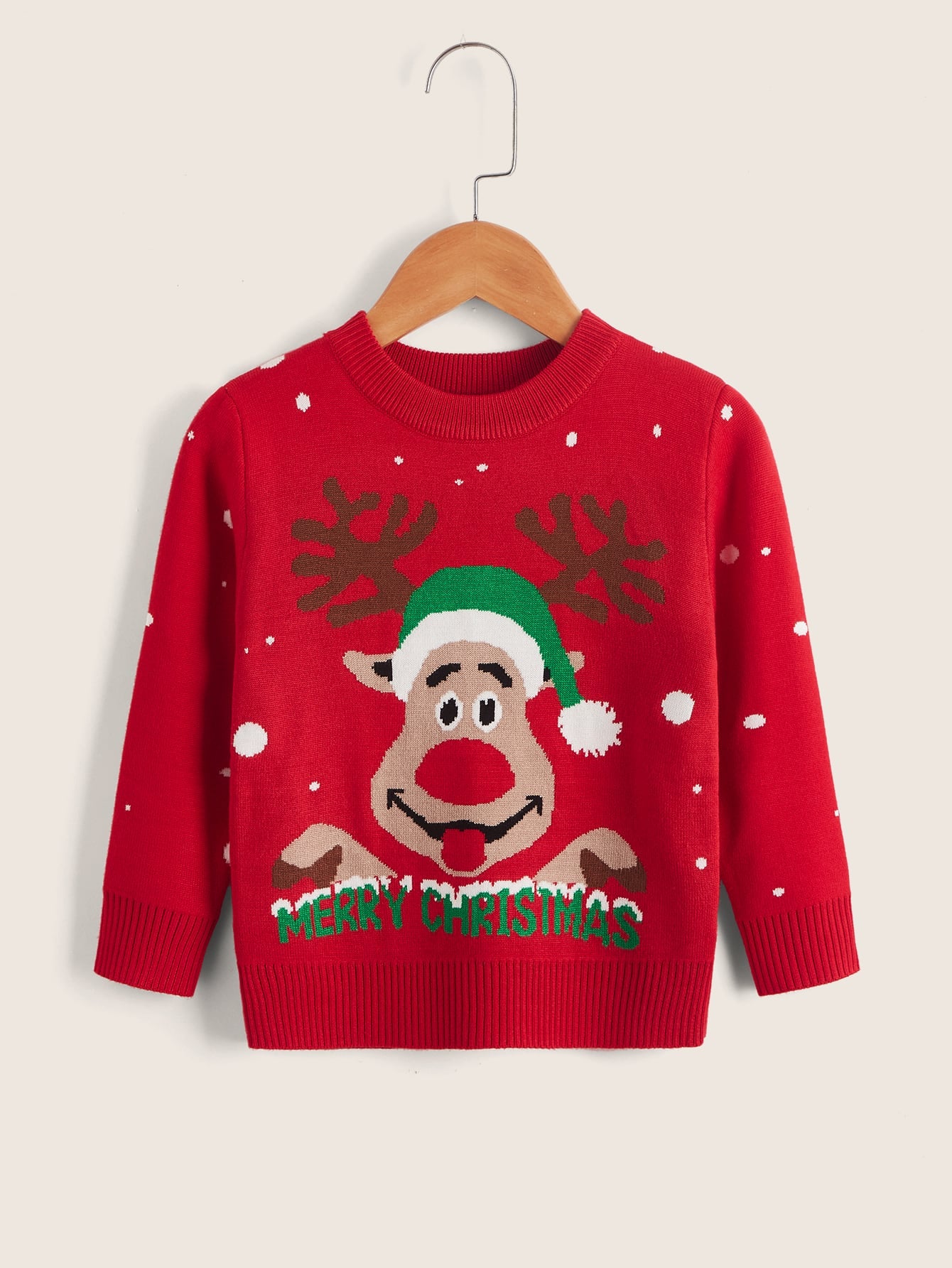 Niños Jersey navidad divertida con patrón de alce