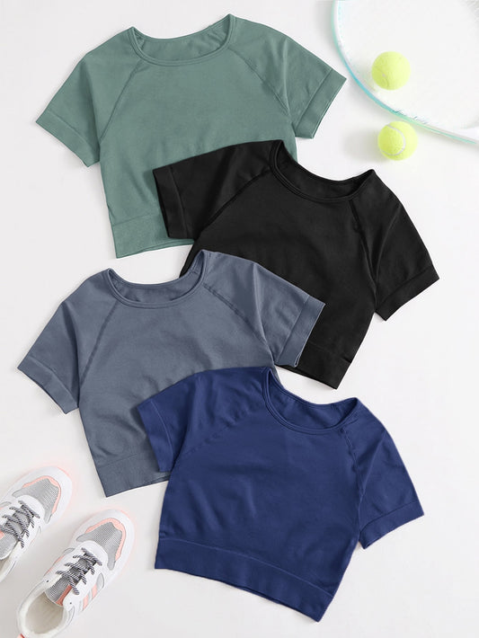 Yoga Basic 4 piezas camiseta deportiva de manga raglán