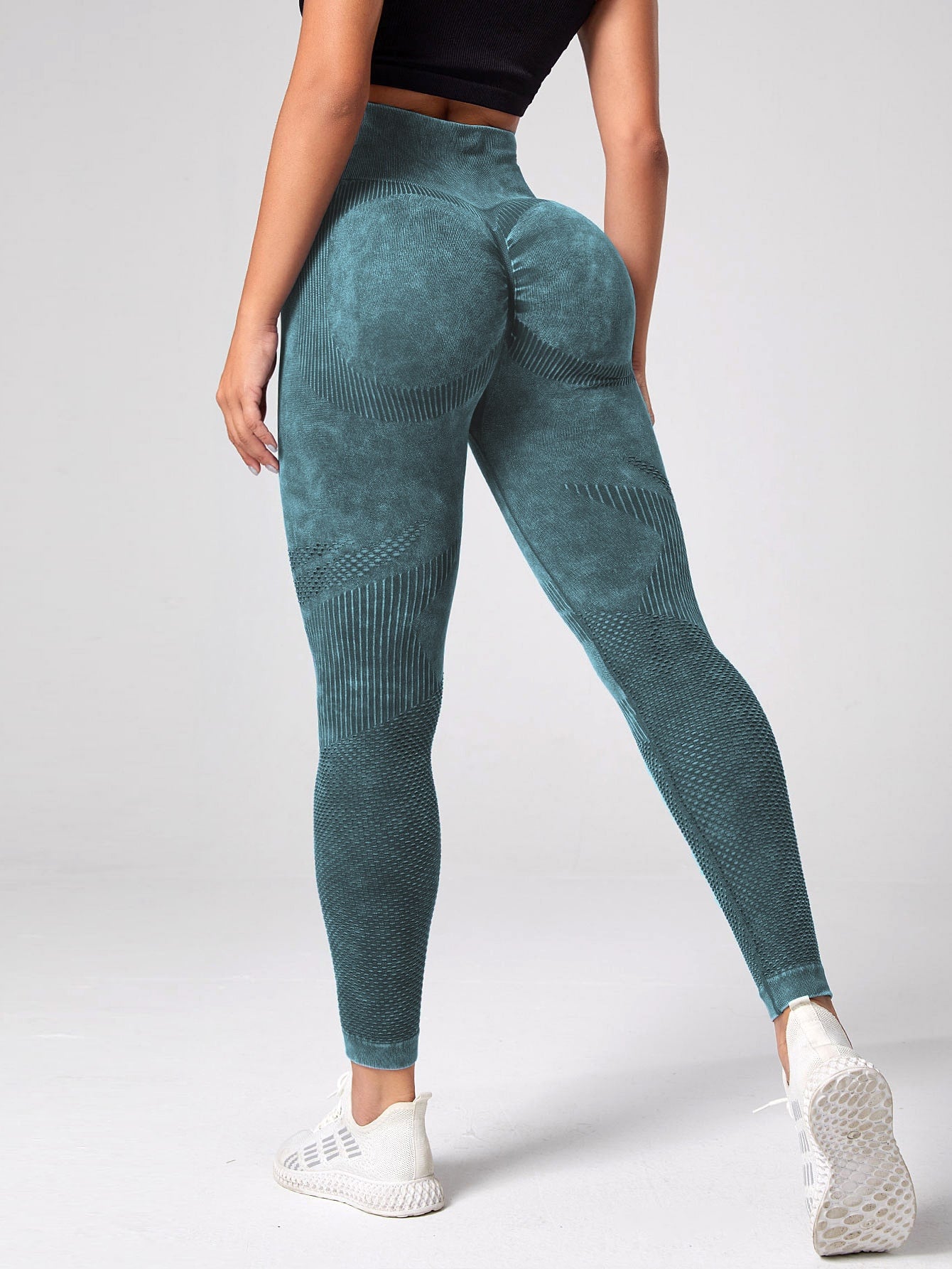 Yoga Basic Leggings deportivos de tie dye control de barriga