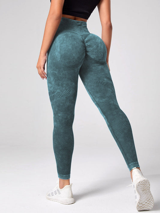Yoga Basic Leggings deportivos de tie dye control de barriga