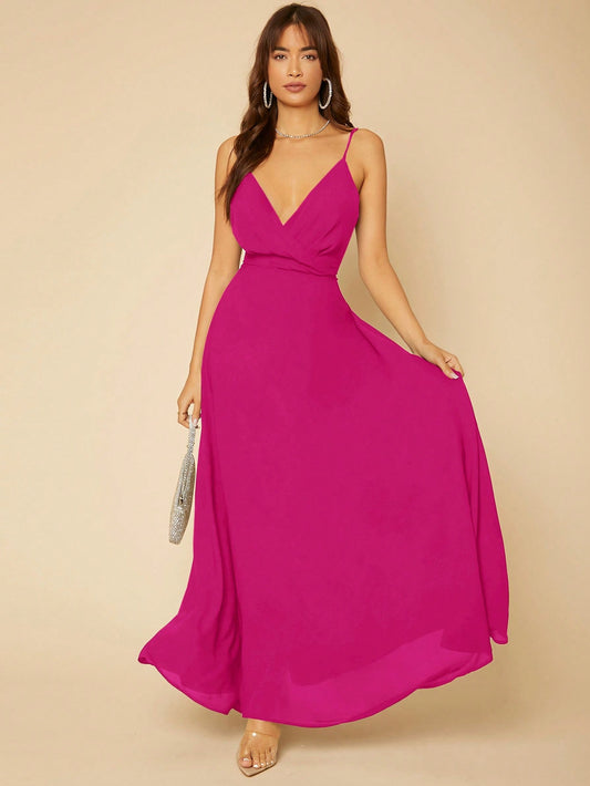 SHEIN Tall Vestido de tirantes unicolor con diseño cruzado