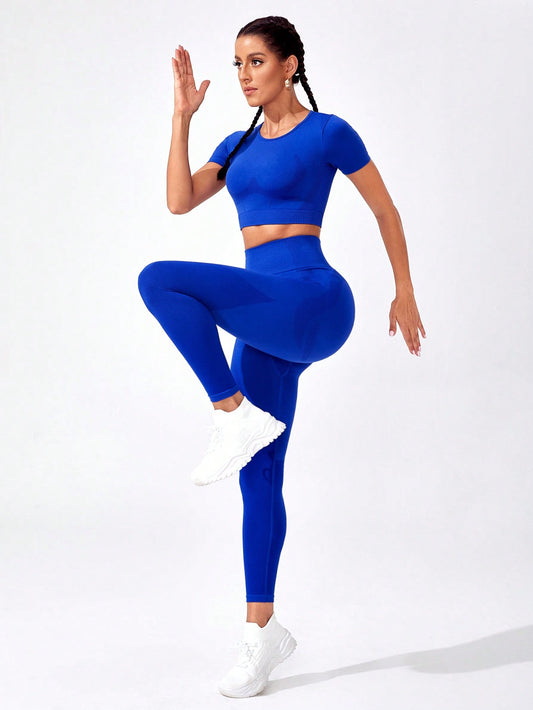 Conjunto deportivo inconsútil de manga raglán