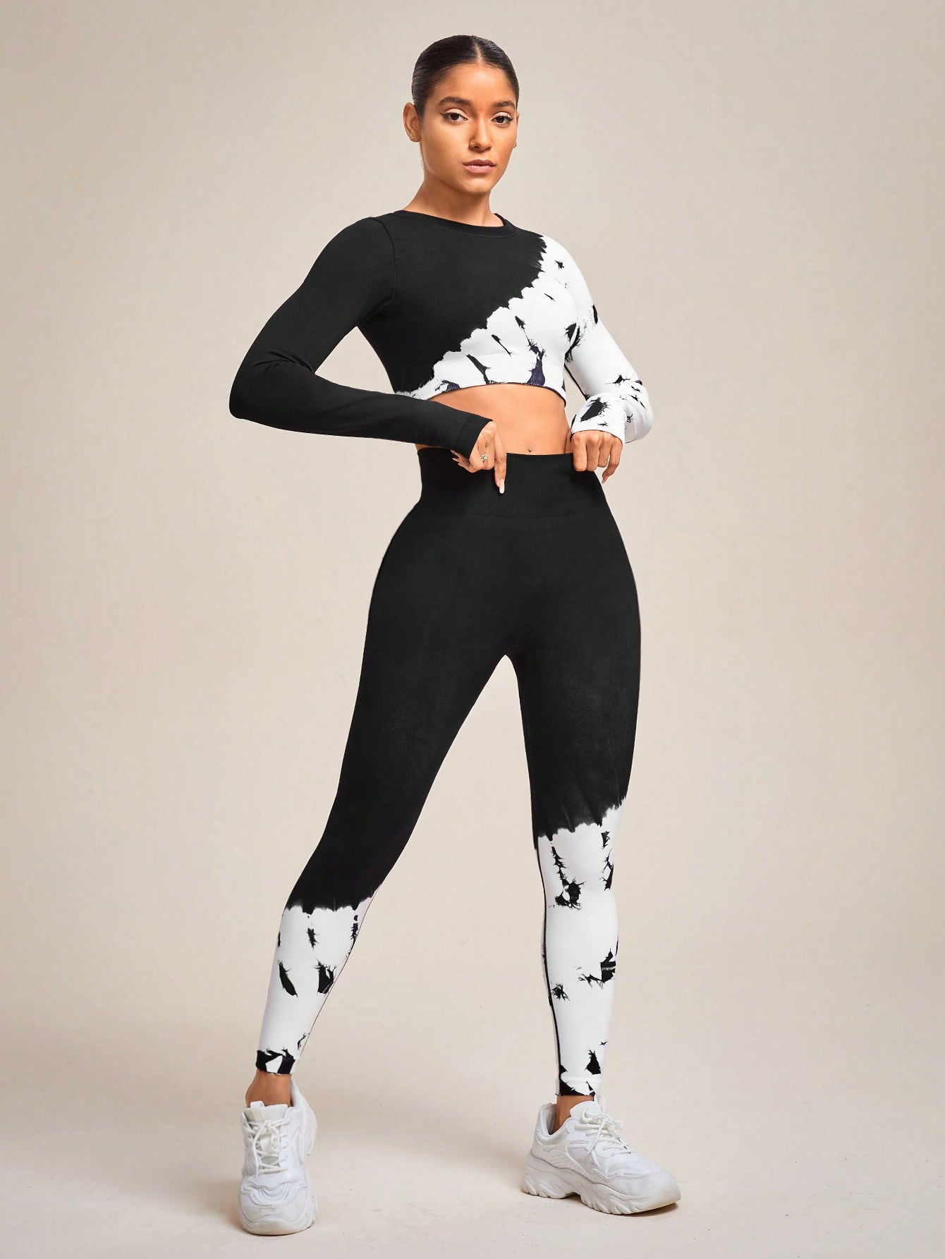 SHEIN Yoga Trendy Conjunto deportivo de tie dye