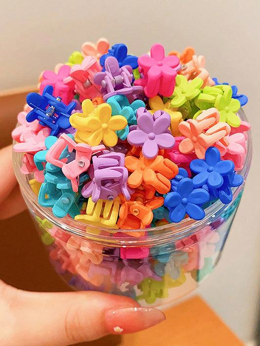 20 Piezas Mini Pinza Para El Pelo Con Diseño Floral Mate De Colores Mezclados, Adecuada Para Uso Diario