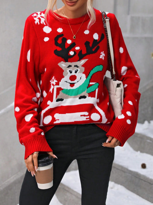 SHEIN Frenchy Jersey con patrón de Navidad