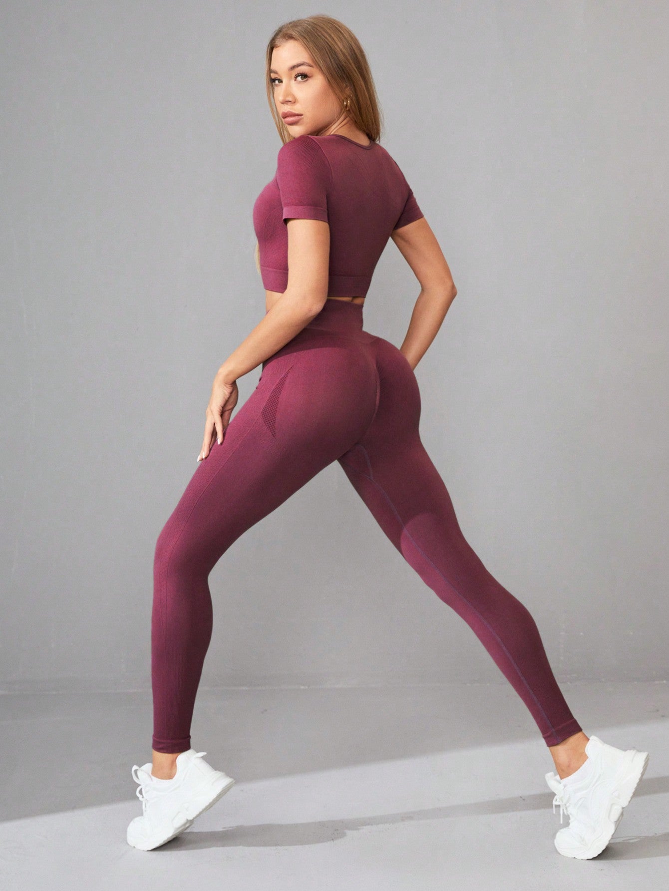 SHEIN Yoga Basic Conjunto Deportivo De Mujer De Color Sólido