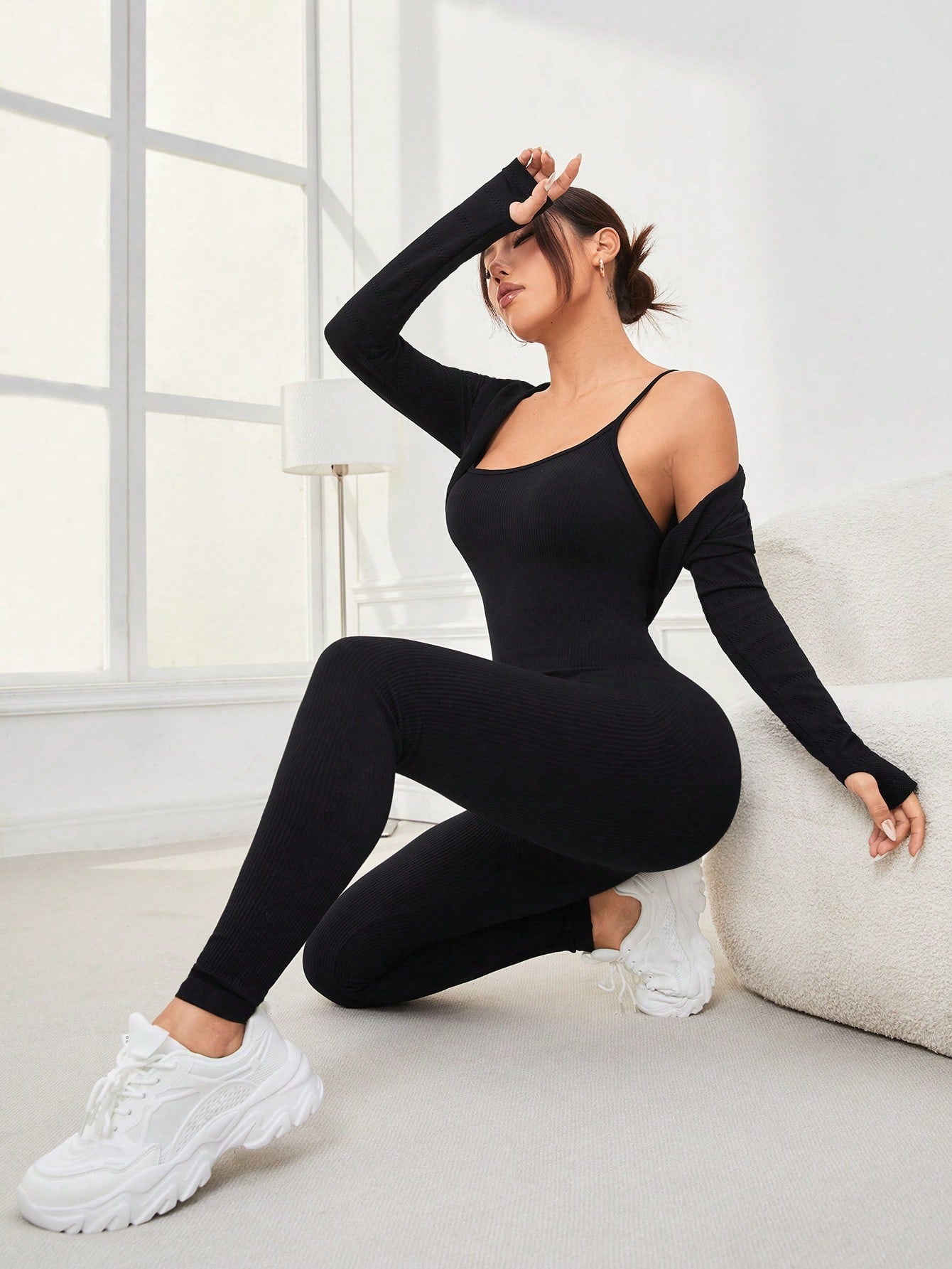 Yoga Basic Conjunto Deportivo De Mujer De Color Sólido