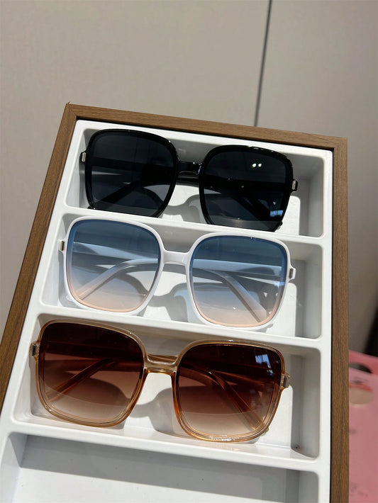 3 Pares De Gafas Cuadradas Con Estilo Para Mujeres