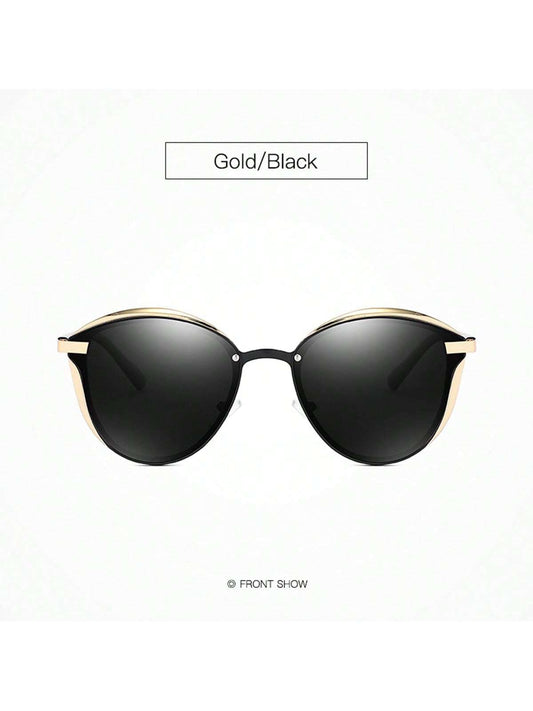 Gafas De Sol Polarizadas Con Protección Uv400, Gafas De Sol Extragrandes Con Marco De Metal De Moda Para Mujeres Para Conducir En La Playa Y Viajar