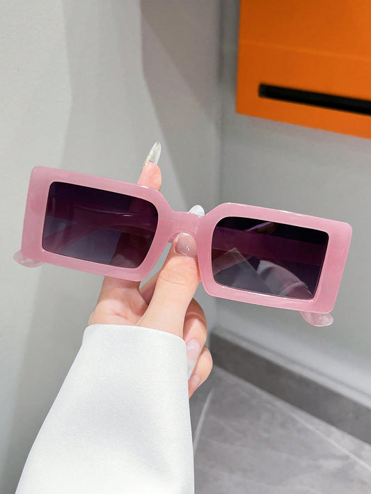 1 pieza Gafas de sol para protección solar de moda de verano con forma cuadrada pequeña con marco de plástico