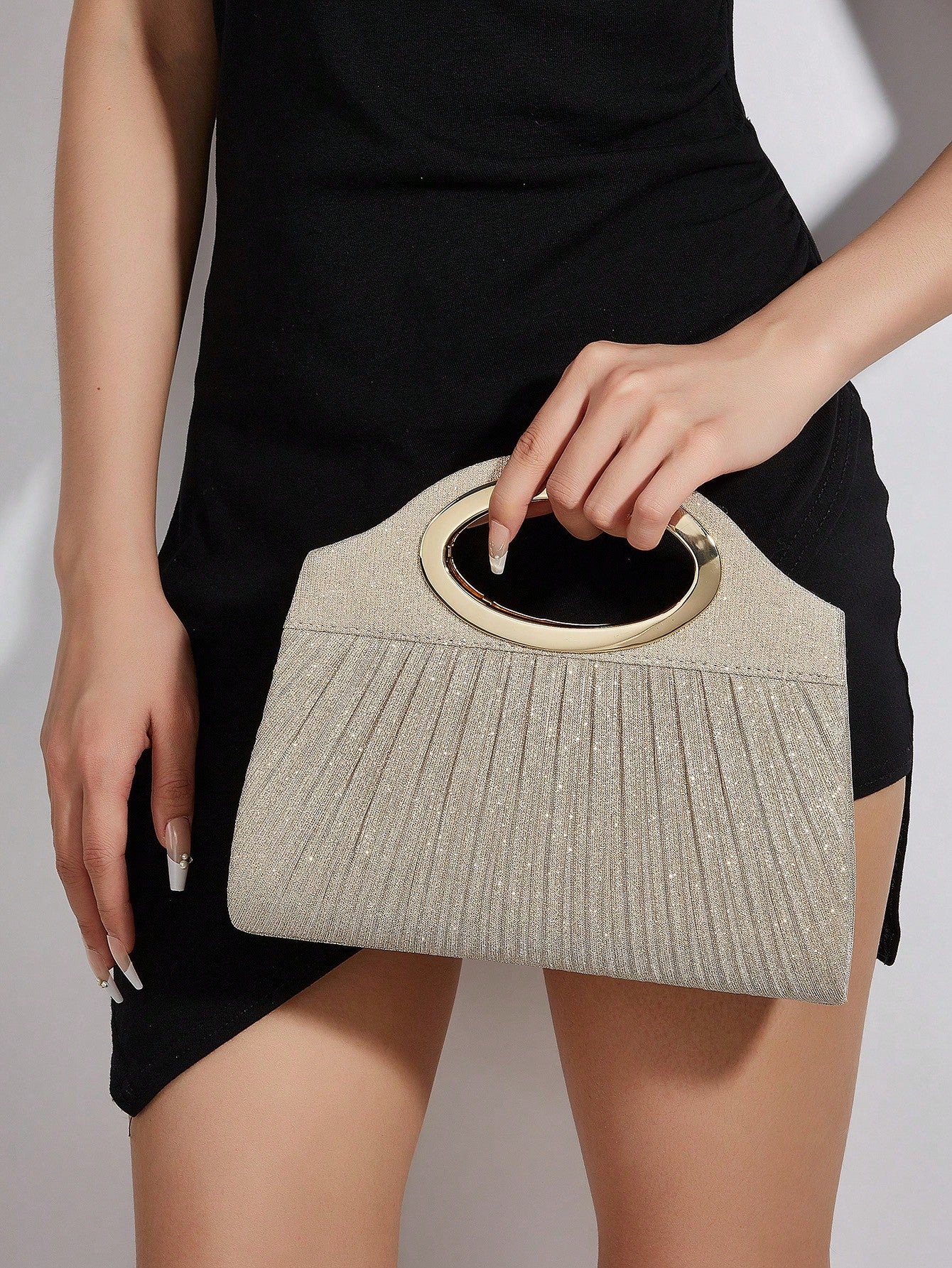 Bolso de mano de purpurina glamoroso, lujo silencioso, exquisita bolsa de mano, bolso de noche y de hombro brillante para mujeres, elegante y versátil; combinable con bolsos, atuendos y perfecto como regalo para bodas