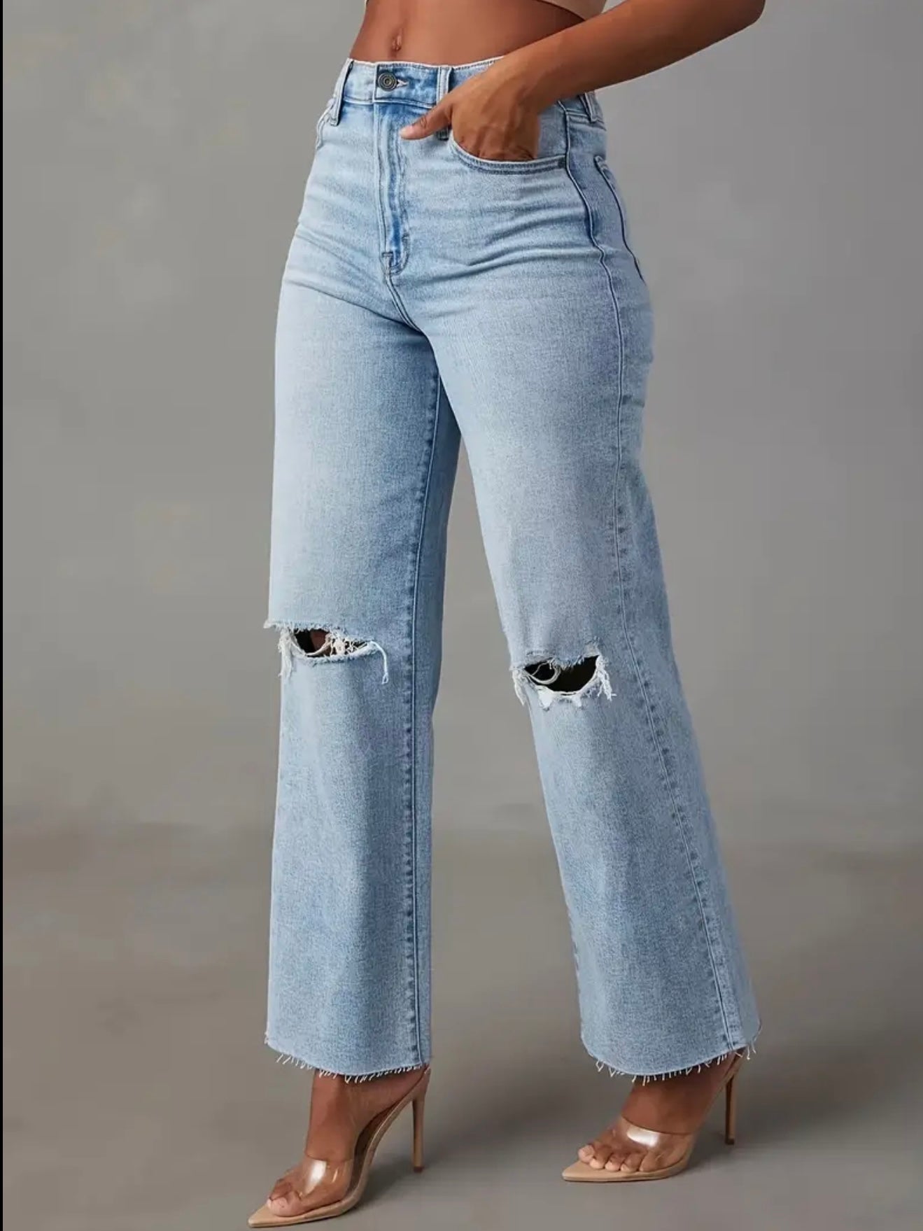 Jeans de mezclilla desgastado