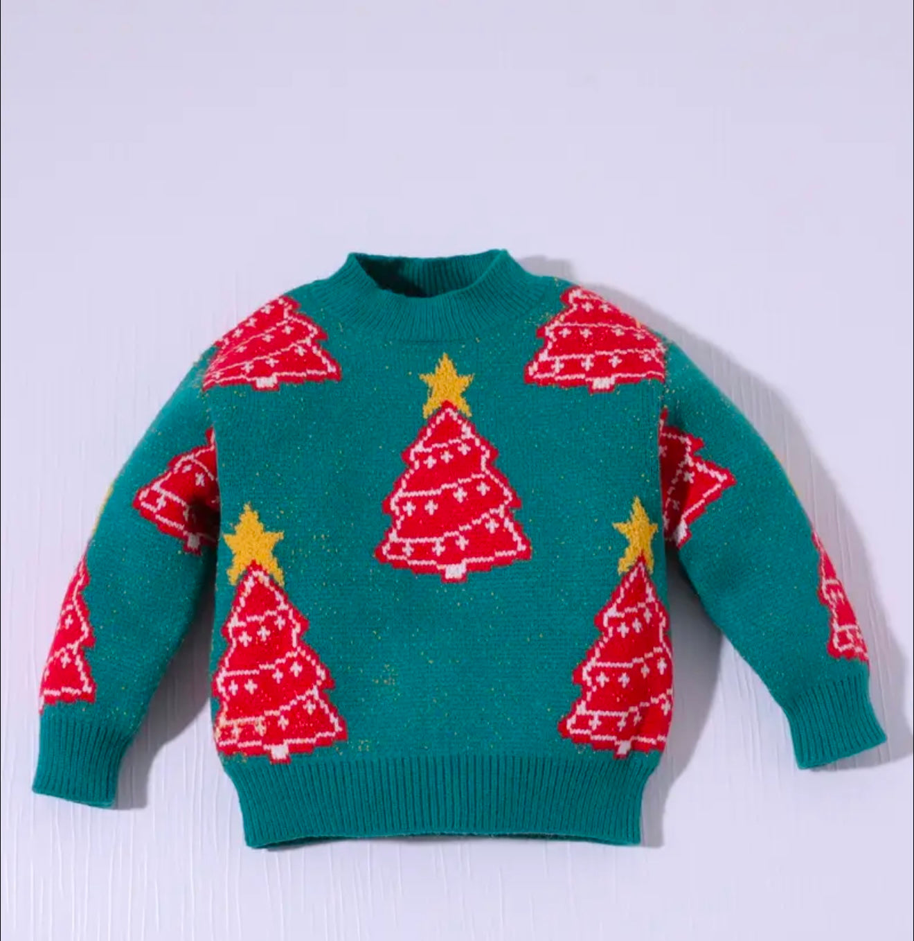 Suéter Grueso de Otoño e Invierno con Estampado Navideño para Niñas