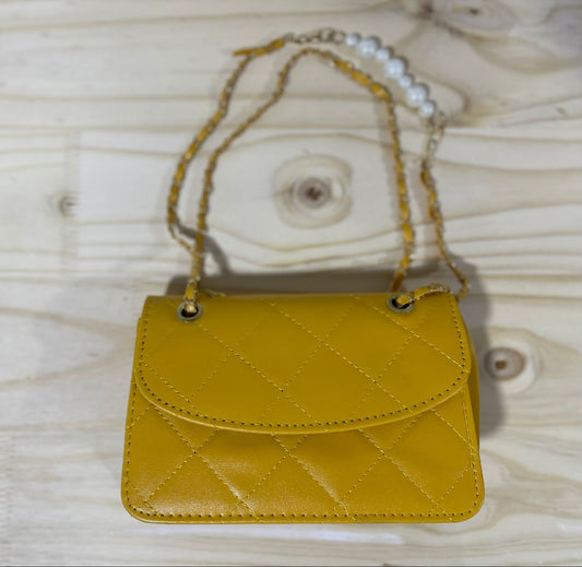 Bolso Acolchado Elegancia Mostaza