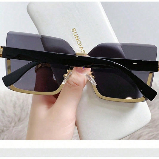 Gafas de sol femeninas de moda de corte de circonio en metal