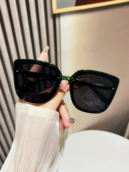 1 par de gafas de sol de moda y lujo con forma de ojo de gato cuadrada para mujer