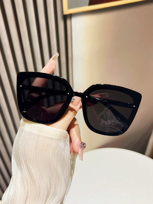1 par de gafas de sol de moda y lujo con forma de ojo de gato cuadrada para mujer