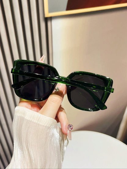 1 par de gafas de sol de moda y lujo con forma de ojo de gato cuadrada para mujer
