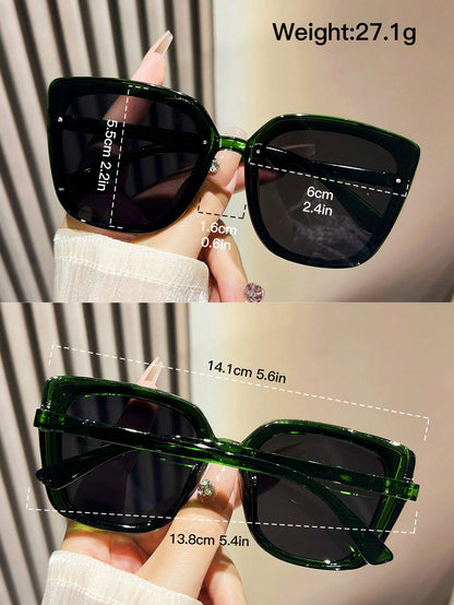 1 par de gafas de sol de moda y lujo con forma de ojo de gato cuadrada para mujer