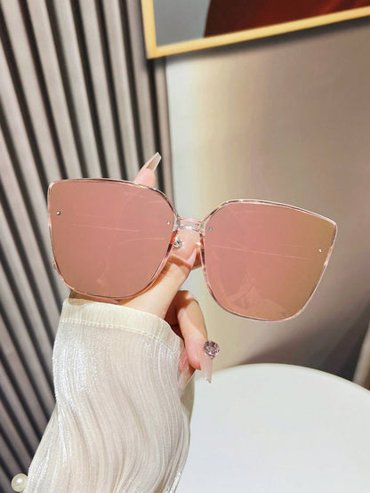 1 par de gafas de sol de moda y lujo con forma de ojo de gato cuadrada para mujer