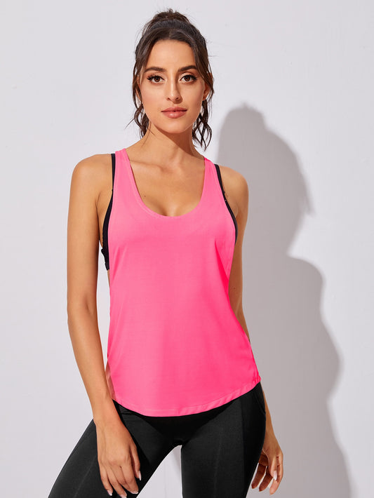 Tank top deportivo de espalda nadador de sisa caída