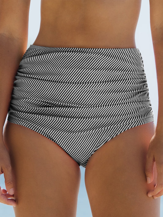 Bragas bikini fruncido de rayas