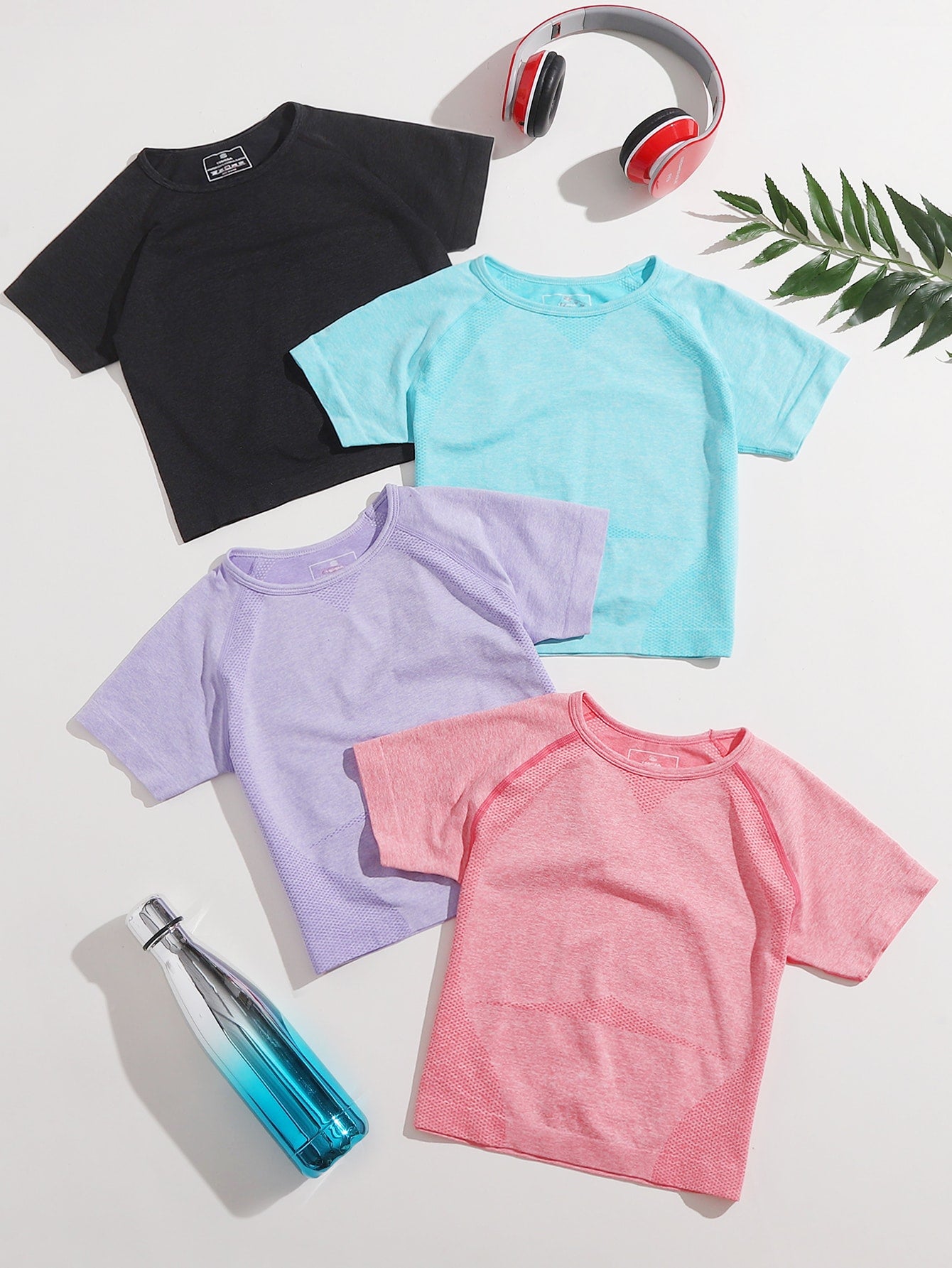 4 piezas Camiseta deportiva transpirable