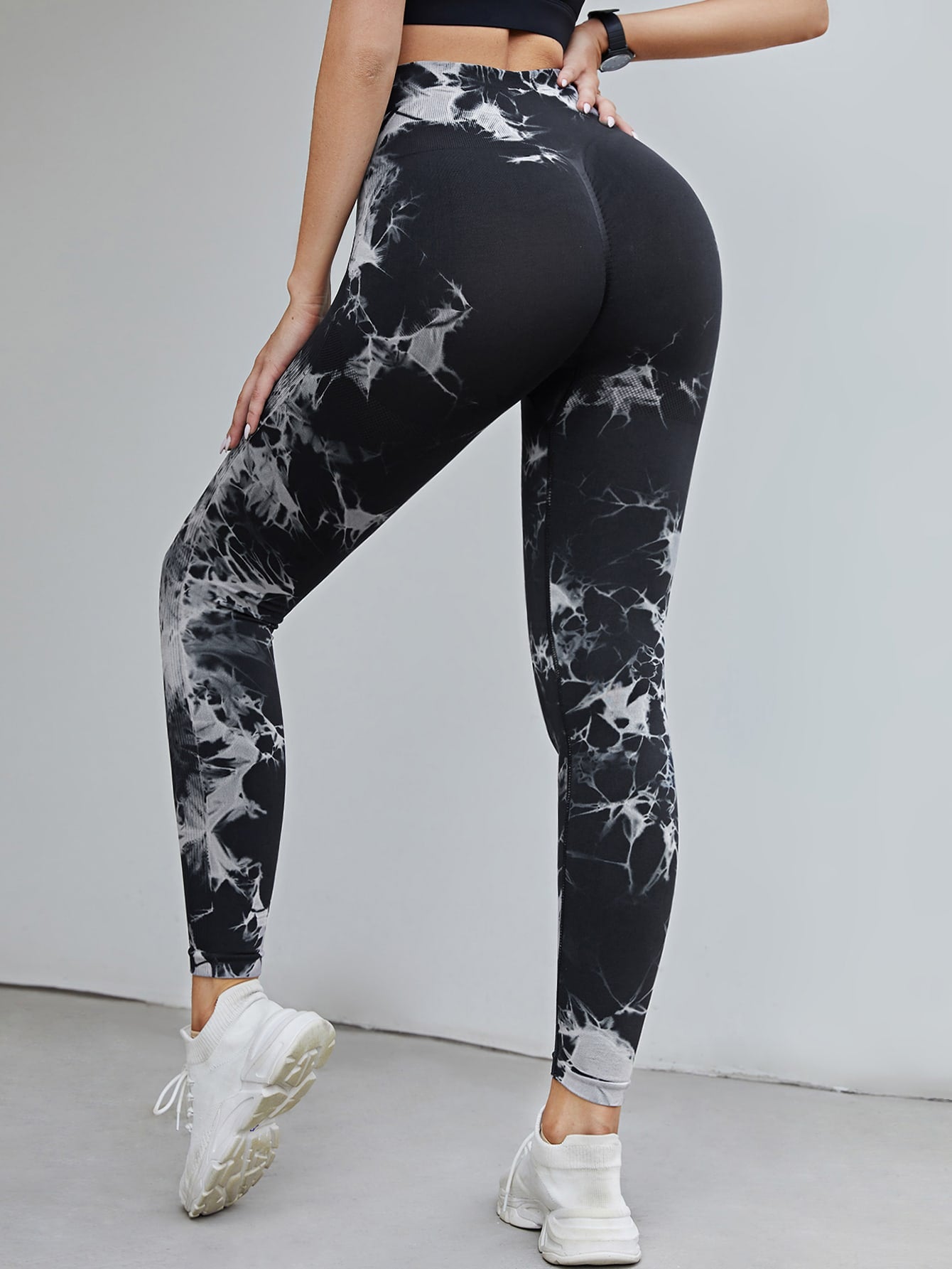Leggings deportivos inconsútil transpirable suave de tie dye