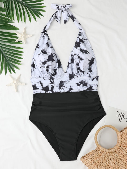 Bañador una pieza de tie dye halter