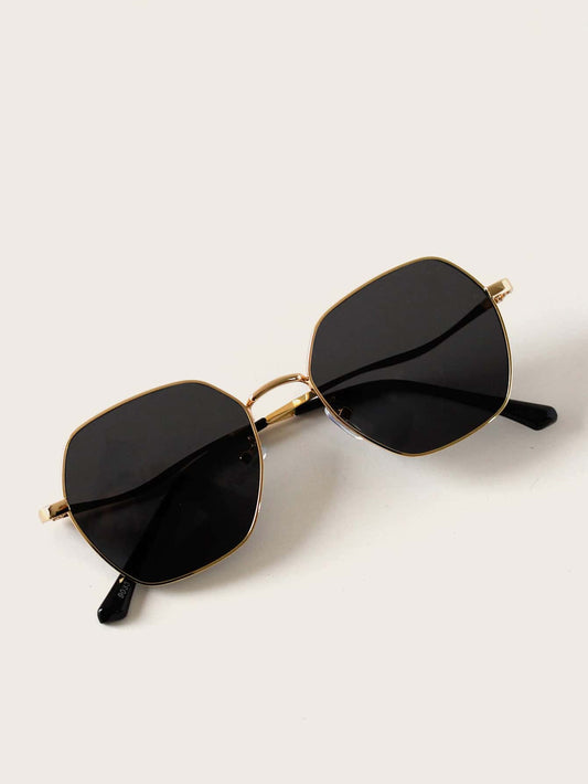 Gafas de moda de marco metálico con estuche