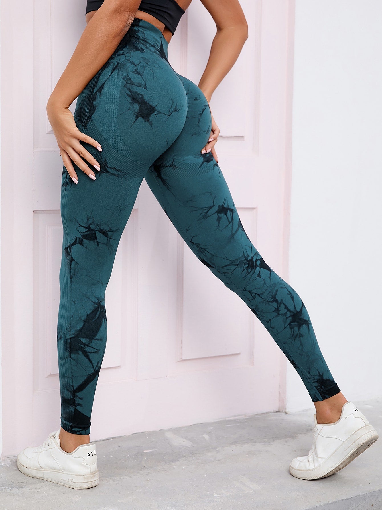 Leggings deportivos inconsútil suave de tie dye