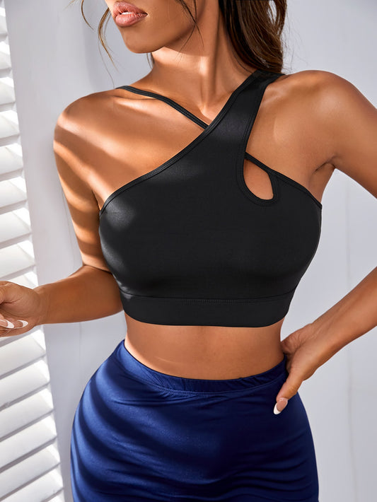 SHEIN Top deportivo con abertura con tira cruzada