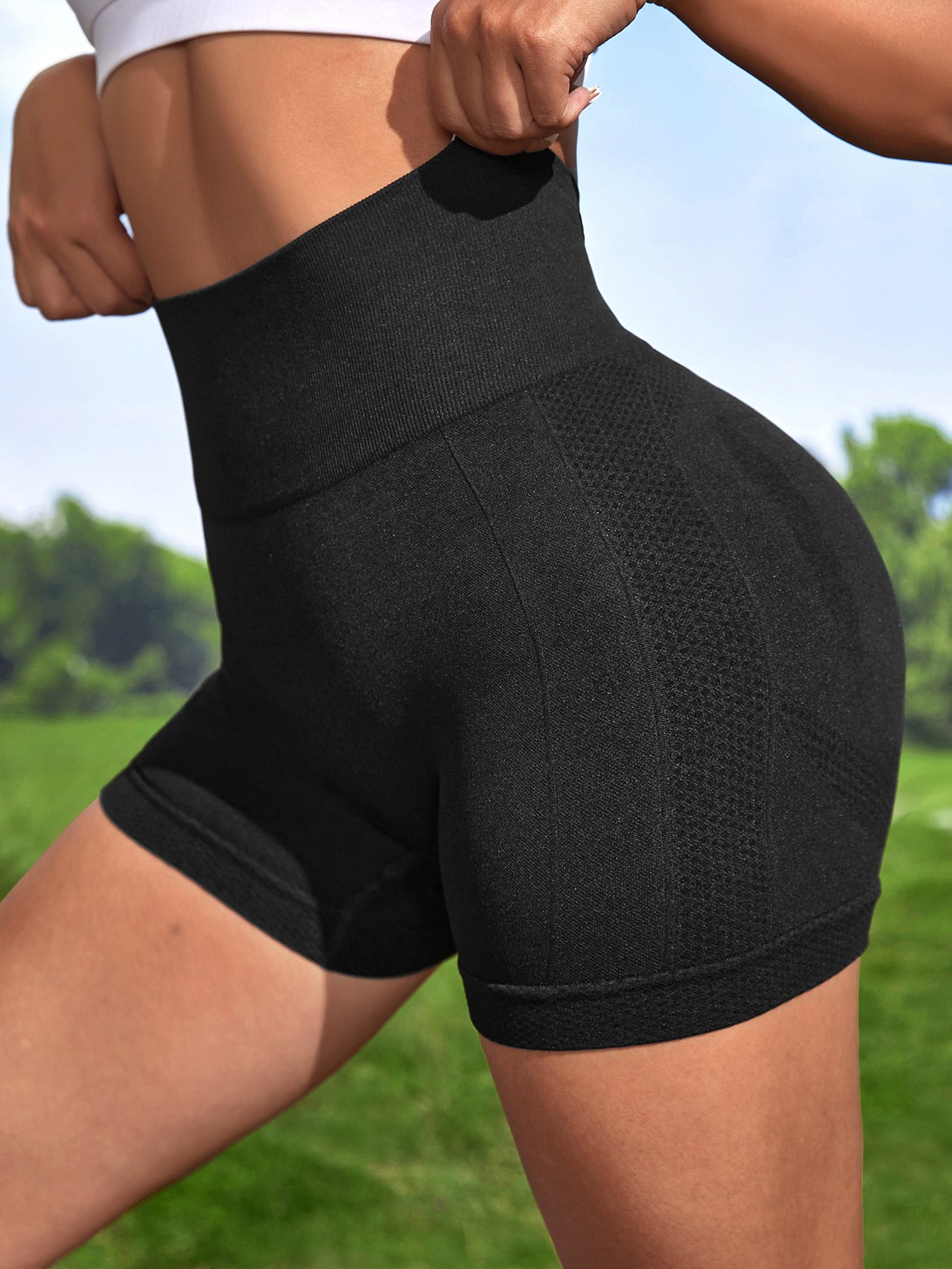 Shorts deportivos de sentir como la piel de cintura ancha