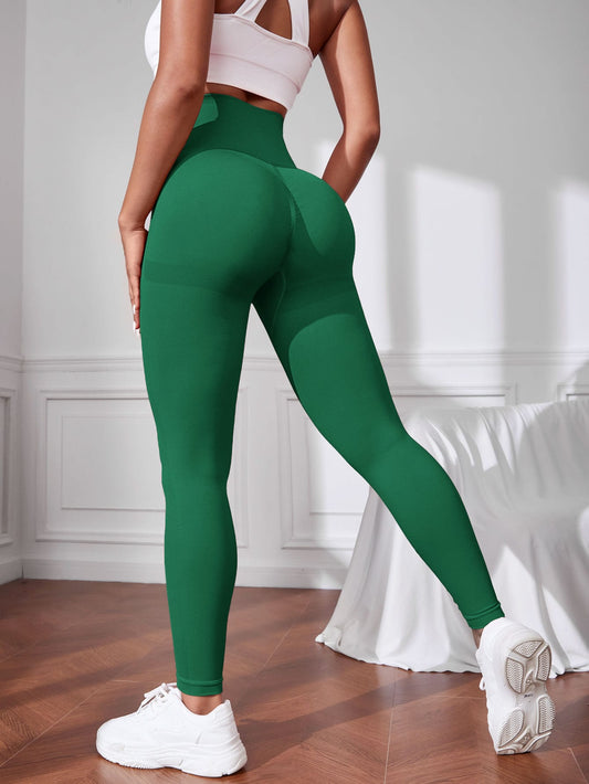 Leggings deportivos unicolor de cintura ancha