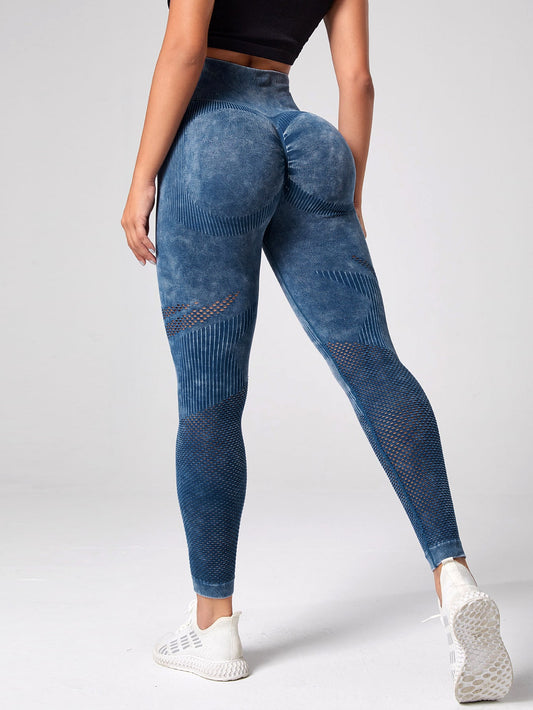 Leggings deportivos de tie dye control de barriga