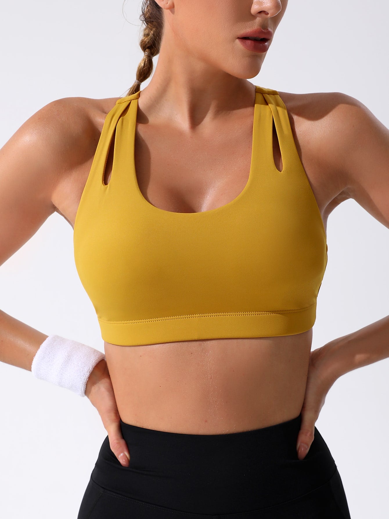 SHEIN Leisure Sujetador deportivo con abertura de espalda nadador