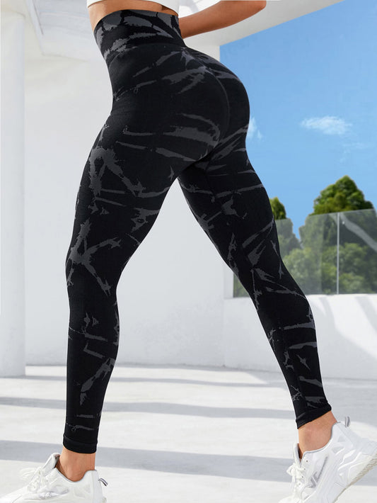 Leggings deportivos con estampado de dibujo de cintura ancha