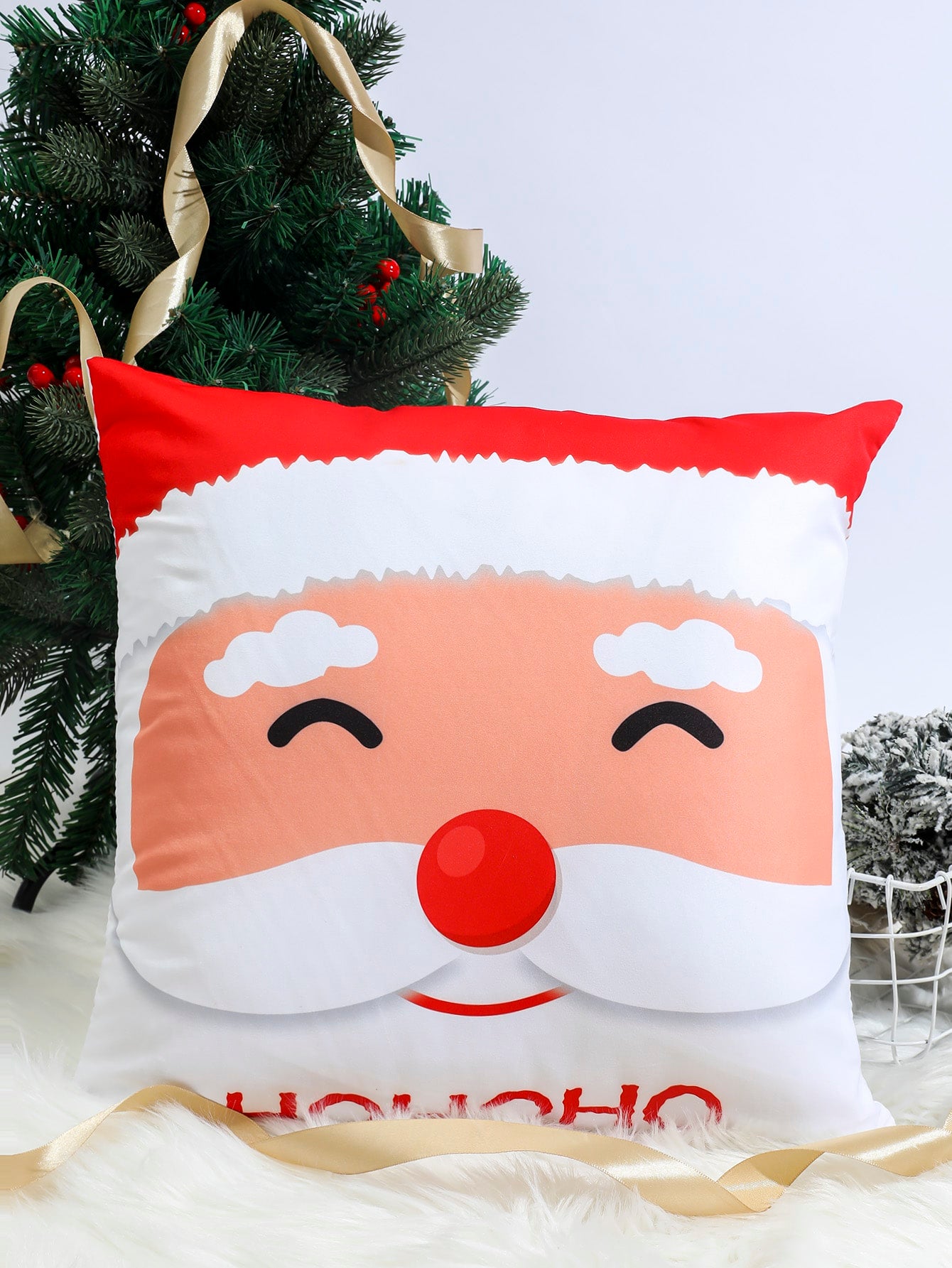 Funda de cojín sin relleno con patrón de Papá Noel de Navidad