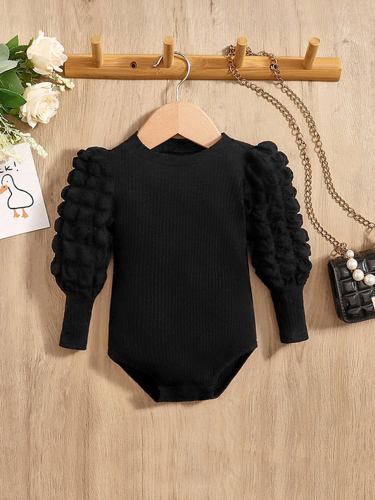 SHEIN Bebé Body con textura de manga farol