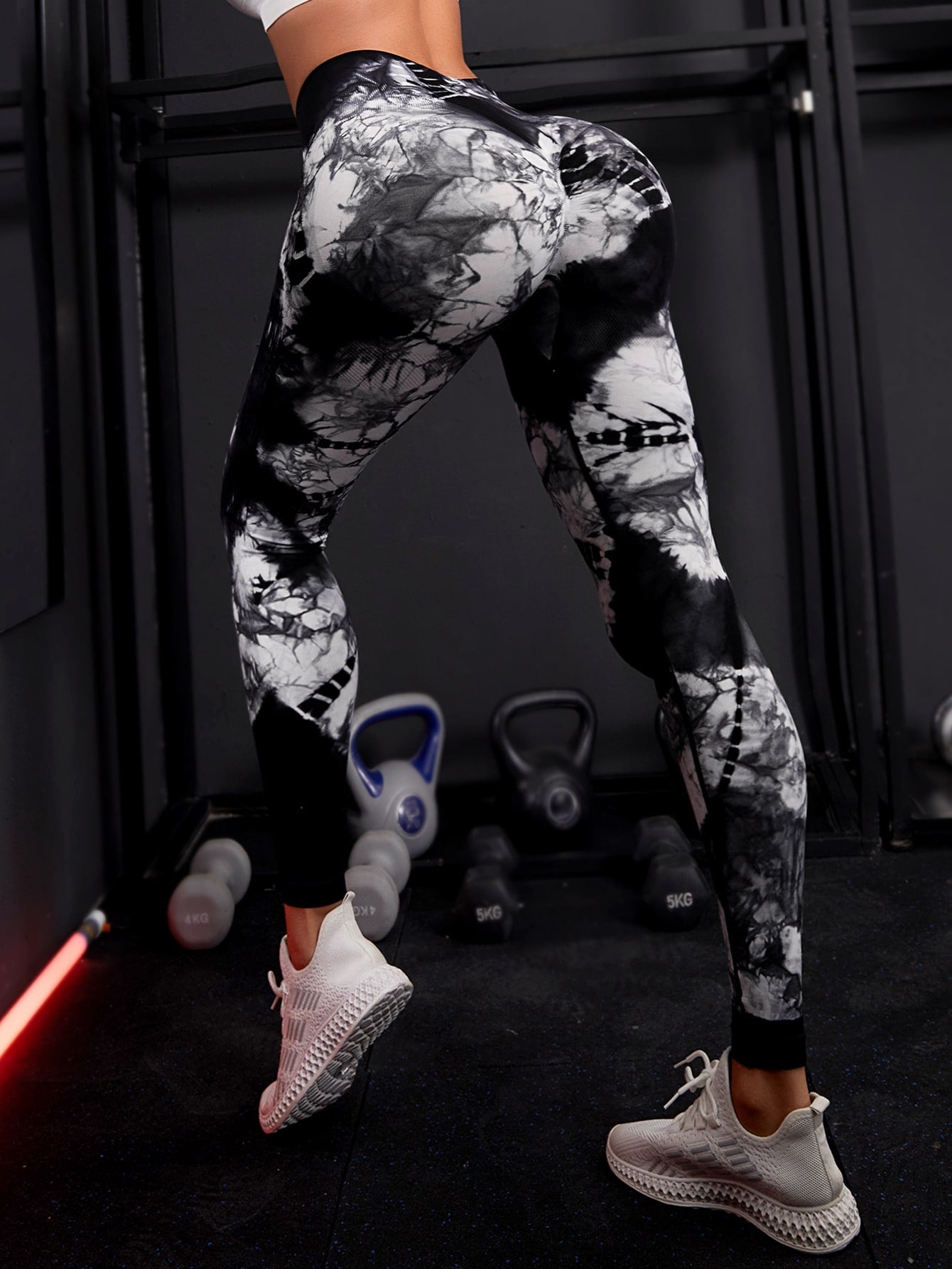 Leggings deportivos de tie dye control de barriga