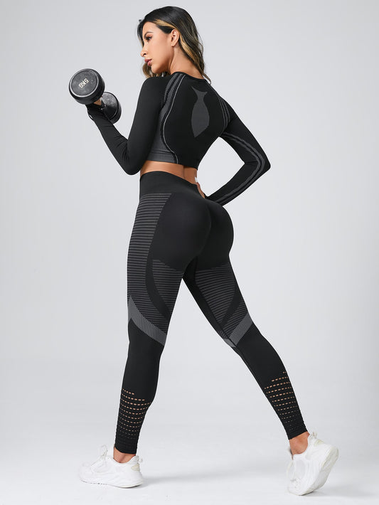 Conjunto deportivo inconsútil de manga raglán